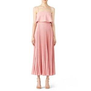 Jill by Jill Stuart pink pleated midi cocktail dress